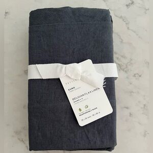 NWT Pottery Barn Belgian Flax Linen Euro Sham - Charcoal
